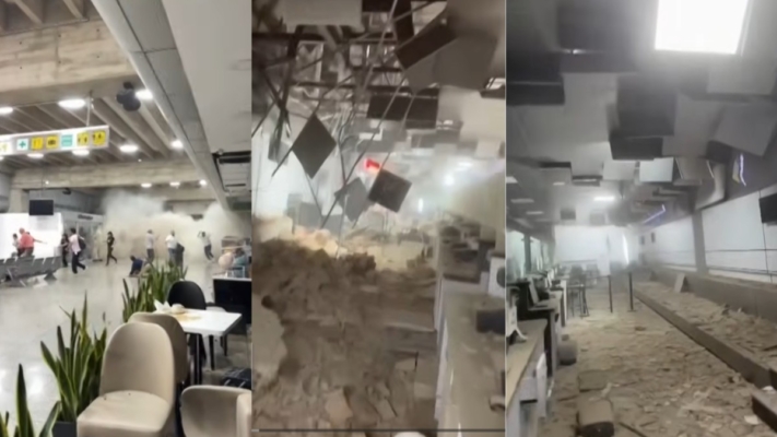 委內瑞拉遇百年強震 機場天花板崩塌 驚悚畫面曝光