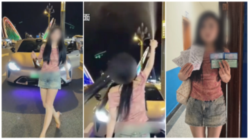大陆网红违停逆行“喷啤酒”拍片 遭传唤