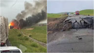 內蒙危險品運輸車撞車爆炸 地面現大坑 多人死傷(視頻)