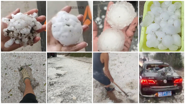 強對流襲華北 邯鄲冰雹如鵝蛋 網友：像手榴彈（視頻）