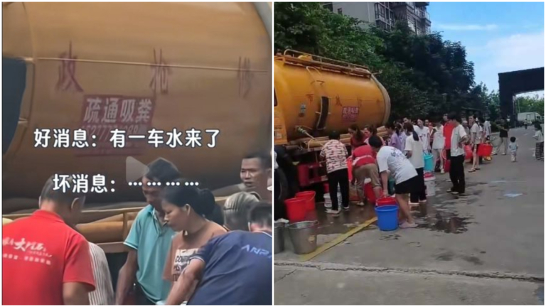 傳廣西貴港小區停水 吸糞車送水引爆網絡（視頻）