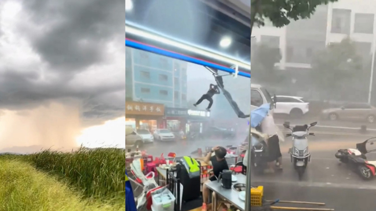 昆明遭遇狂風暴雨 全城電閃雷鳴 民眾震驚（多視頻）