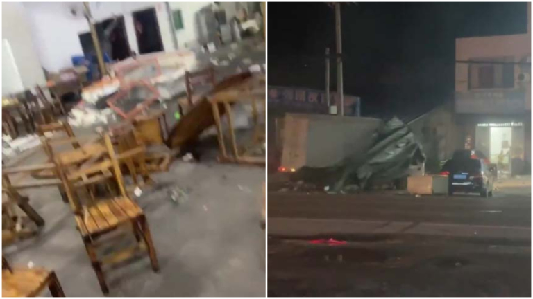 廣西柳州貨車無故撞店鋪 又繞圈追著撞人（視頻）