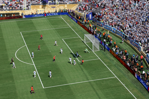 EAST RUTHERFORD, NEW JERSEY - JULY 19: Lamine Yamal #19 of Spain takes a shot during the FIFA World Cup 2026 Final match between Spain and Argentina at New York New Jersey Stadium on July 19, 2026 in East Rutherford, New Jersey.