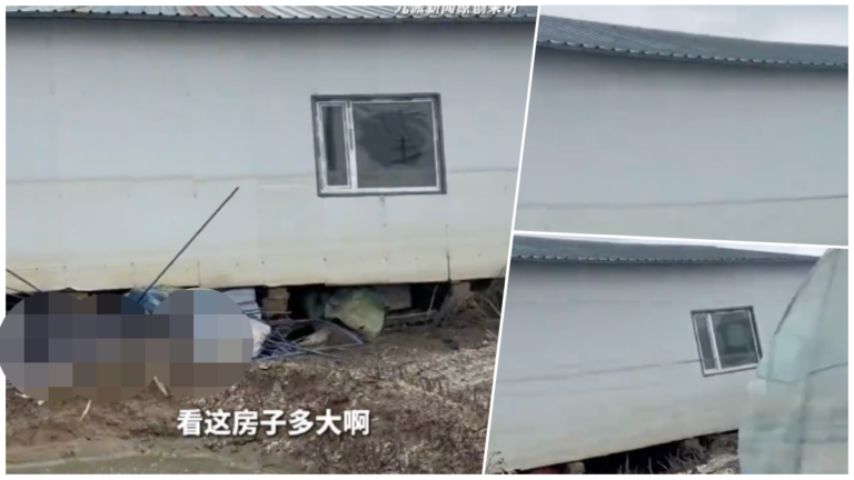 洪水退去後 吉林一村民院子多出一棟房子