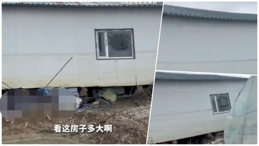 洪水退去后 吉林一村民院子多出一栋房子
