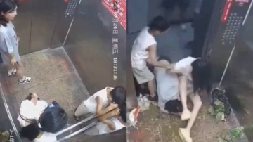教儿子挡电梯还打人！中国女网红黑历史曝光（视频）