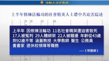 修炼法轮功精英遭中共迫害 上半年近80人