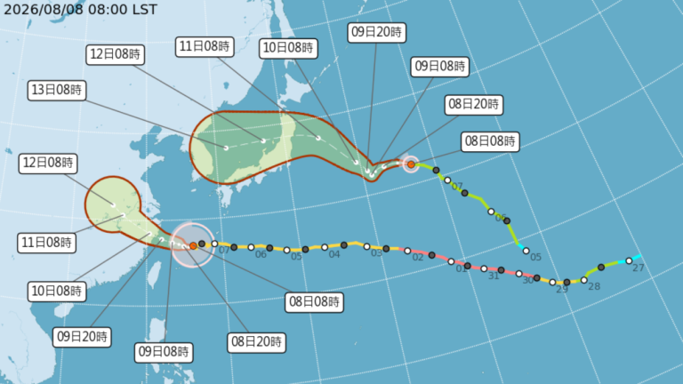 颱風昌鴻11日恐撲日本 可能從東北登陸並穿越本州