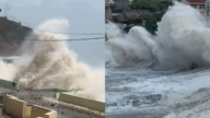 强台白海豚逼近 浙江掀15米巨浪 9岁童遭卷走（多视频）