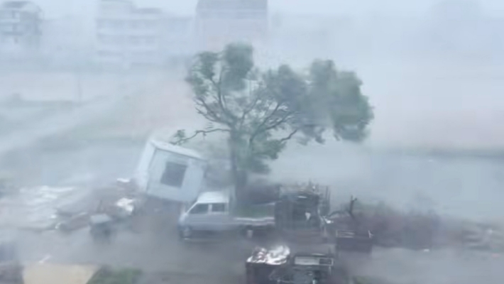 「白海豚」登陸浙江 華東多地出現暴雨狂風