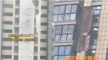 颱風成檢測器？寧波剛交付2年小區外牆整片脫落（視頻）