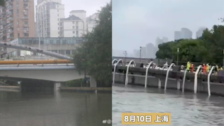 「白海豚」致上海嚴重內澇 蘇州河水首次強排黃浦江（視頻）