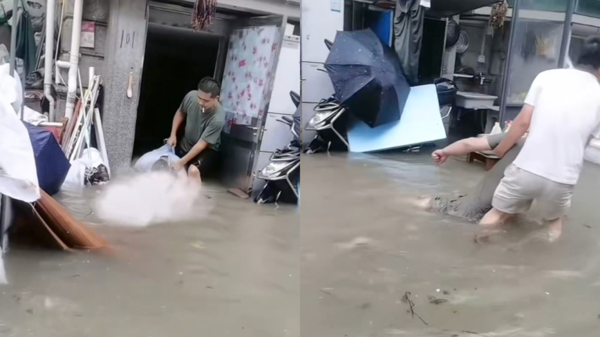 上海遭遇罕見洪災 2人家中淹水觸電身亡(視頻)