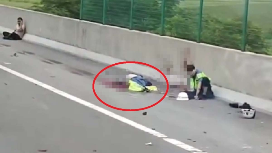 河南路政高速上查車 被大貨車碾成肉餅(視頻)