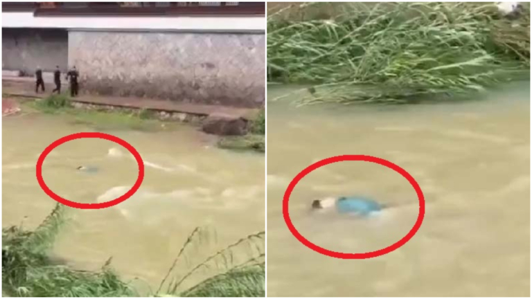 浙江台州連日洪災 水中浮屍視頻流出