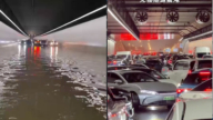 江苏无锡暴雨引发山洪 多条道路隧道淹水 车辆受困（视频）