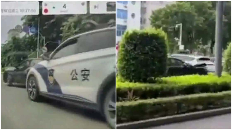 海南儋州男子駕車猛撞警車 原因不明（視頻）