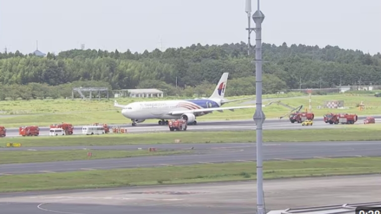 馬航客機疑冒煙 日本成田機場關閉A跑道