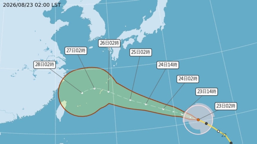 吳德榮:颱風沙德爾估27日襲台 不排除登陸