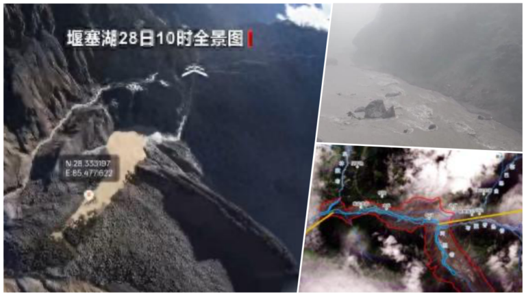 吉隆口岸上遊堰塞湖溢流 250萬方洪水恐釀大災