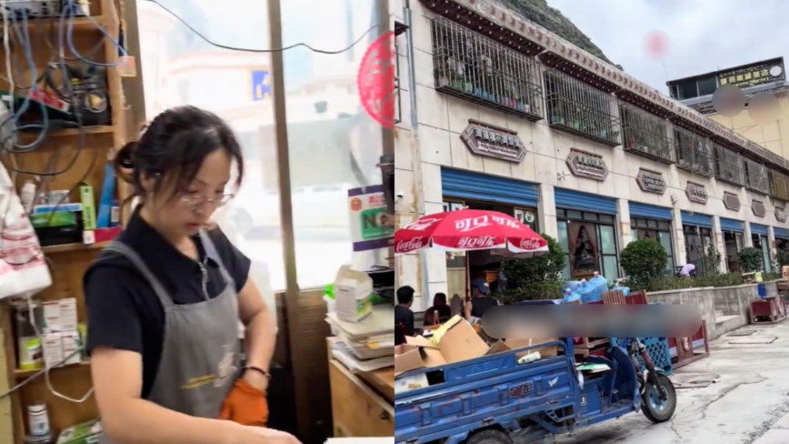 吉隆口岸有成排商铺旅馆 美女店主最后影像流出(视频)