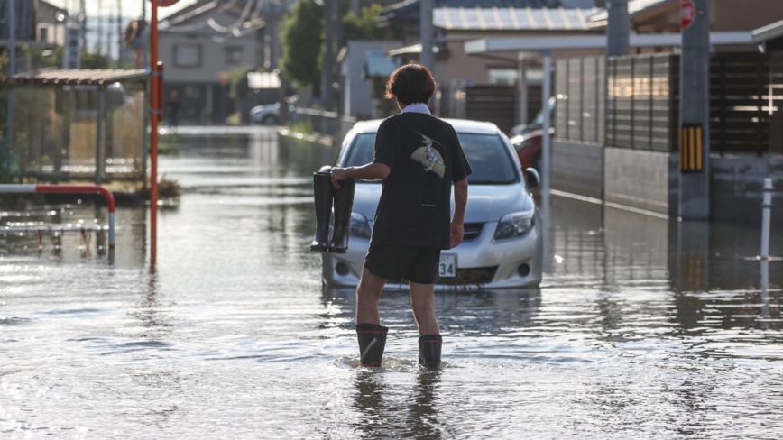 日本福井县创纪录暴雨 逾34万人收到避难警报