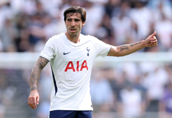 LONDON, ENGLAND - AUGUST 15: Sandro Tonali of Tottenham Hotspur during the during the pre-season friendly match between Tottenham Hotspur and TSG Hoffenheim at Tottenham Hotspur Stadium on August 15, 2026 in London, England.