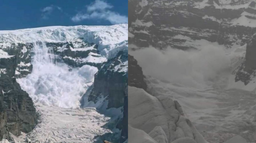 新疆慕士塔格峰雪崩 数百米高白色巨墙震撼画面（视频）