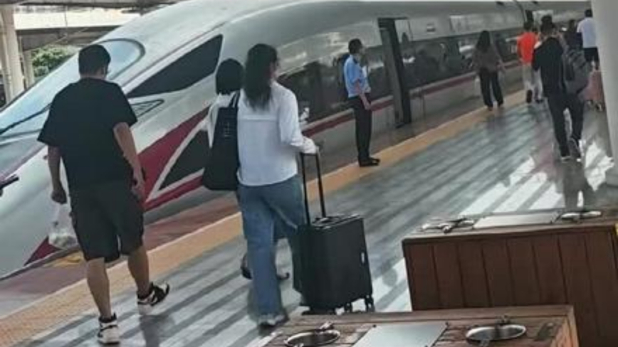 南宁火车站一男子突然跳轨 撞列车身亡（视频）