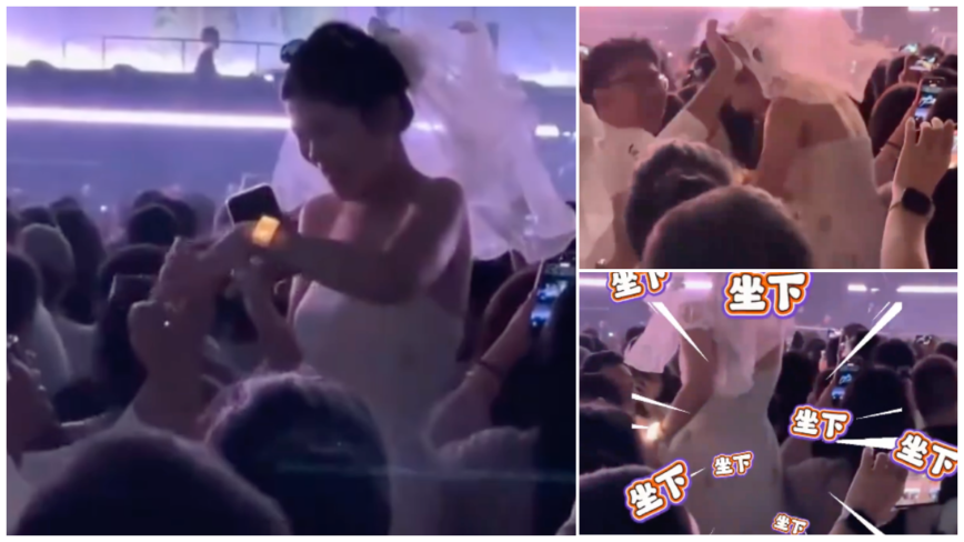 大陆情侣演唱会求婚 观众齐喊“坐下”
