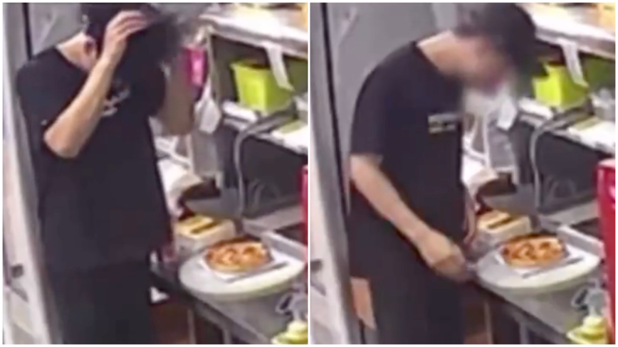 恶心！杭州店员在披萨上撒头皮屑 舆论哗然（视频）