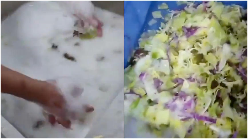 广东餐馆用洗洁精洗蔬菜沙拉 影片曝光遭秒删(视频)