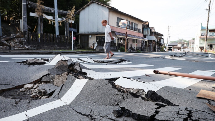 熊本接连地震 台积电熊本厂所在地菊阳町3级