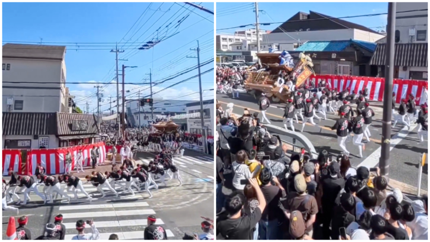日本大阪“地车祭”花车翻覆 至少2死16伤（视频）