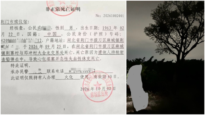 老人凌晨带头灯农作遭枪杀 警称“误当猎物”惹疑