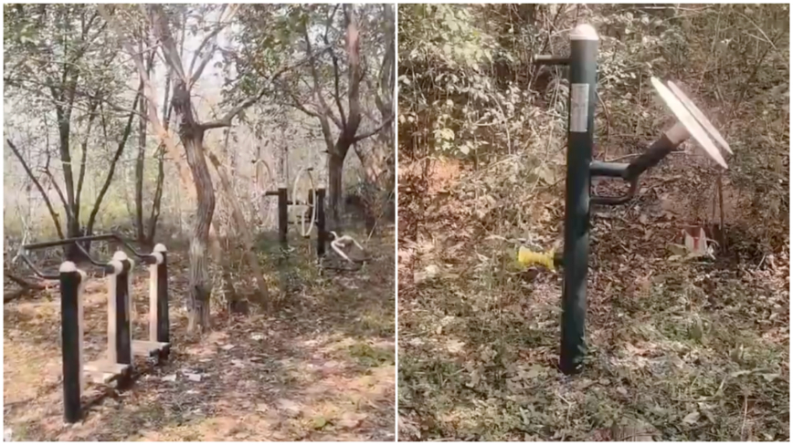 河南“面子工程” 荒郊野地安装健身器材惹嘲讽(视频)