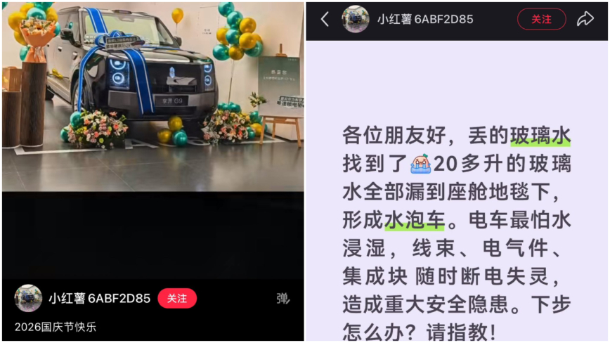 20升玻璃水全漏座舱 华为享界提车半月变水泡车