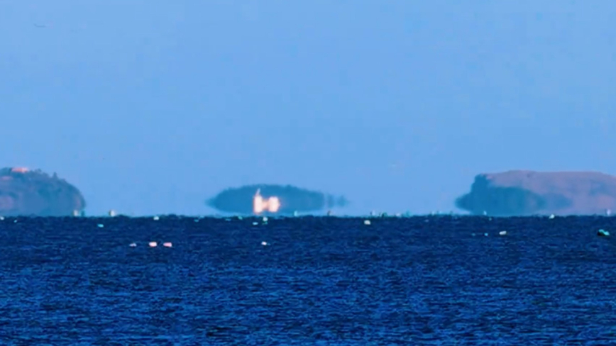 山东蓬莱海域惊现“海滋”奇观 缥缈如仙山(视频)
